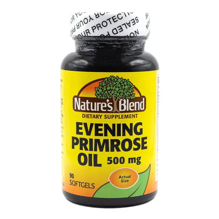 Natures Blend Evening Primrose Oil 500mg Supplement Softgels Support Hormonal Balance 90Ea