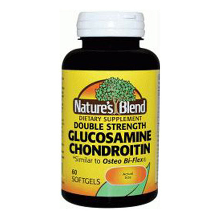 Natures Blend Double Strength Glucosamine Chondroitin Supplement Softgels Support Joint Health 60Ea