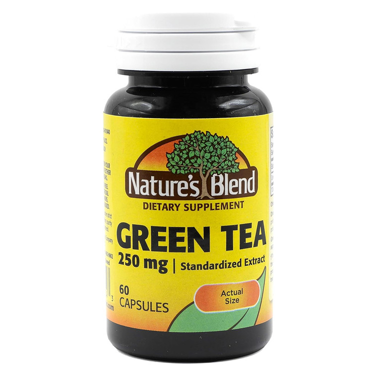 Natures Blend Green Tea Extract 250mg Supplement Capsules Support Antioxidant and Immune Health 60Ea