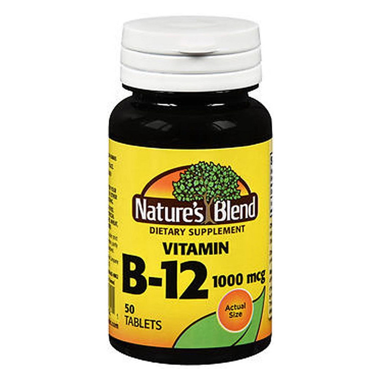 Natures Blend Vitamin B12 1000mcg Dietary Supplement Tablets Support Healthy Nerve Function 50Ea