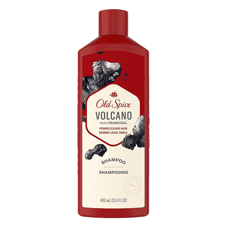 Old Spice Volcano with Charcoal Shampoo Clean Hair Seismic Level Smell for All Hair Types 13.5Oz (400ml)