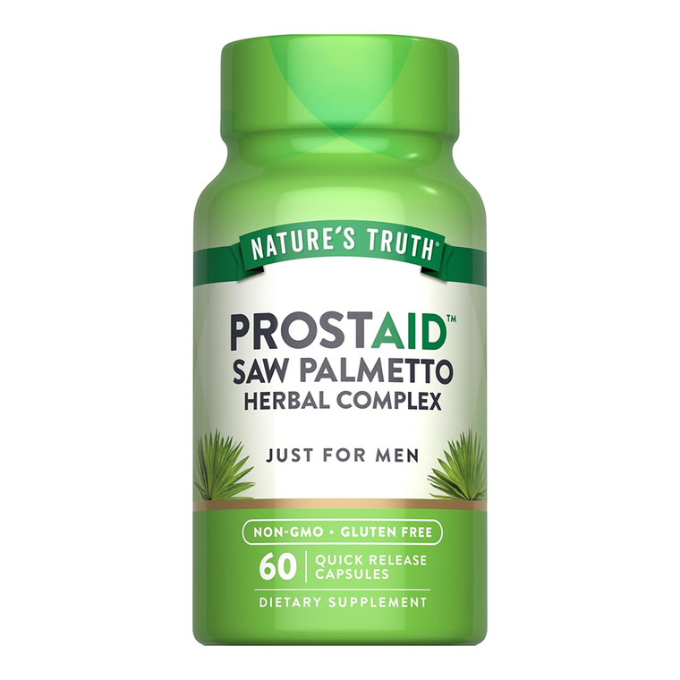 Natures Truth Prostaid Saw Palmetto Herbal Complex Capsules for Men Support Prostate Health 60Ea