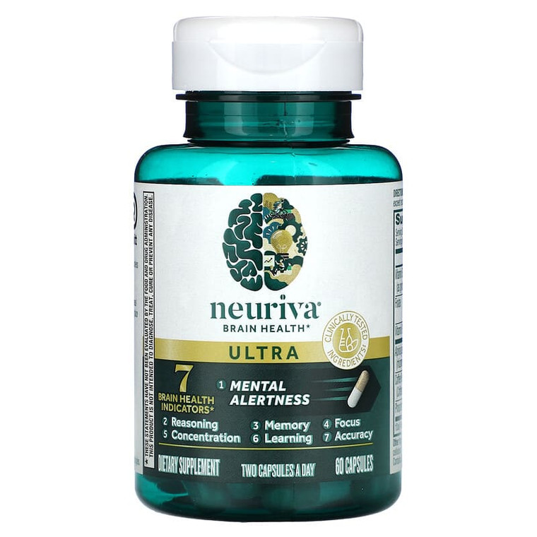 Neuriva Ultra Brain Health Supplement Vitamins B12 and B6 Capsules, 60 Ea