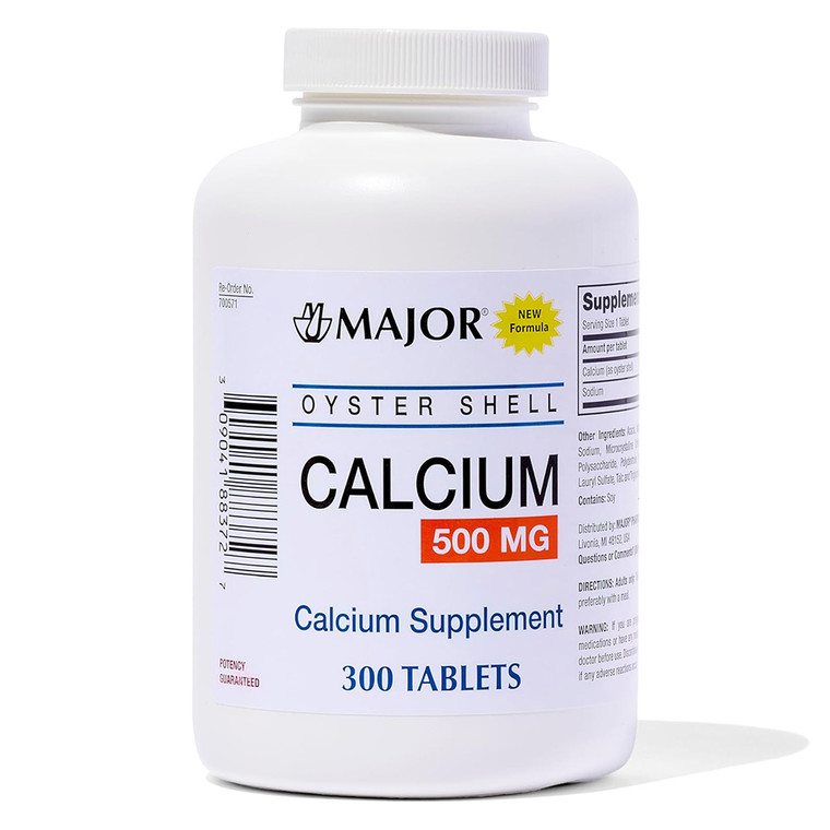 Major Oyster Shell Calcium 500mg Supplement Tablet Support Strengthen Bones and Teeth 300Ea