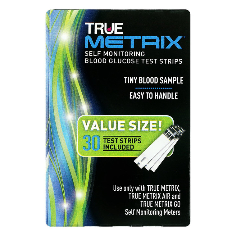True Metrix Self Monitoring Blood Glucose Test Strips, 30 Ea