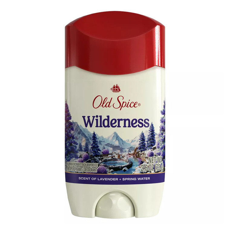 Old Spice Wilderness with Lavender Antiperspirant and Deodorant for Men Sweat and Odor Protection 2.6Oz (73g)
