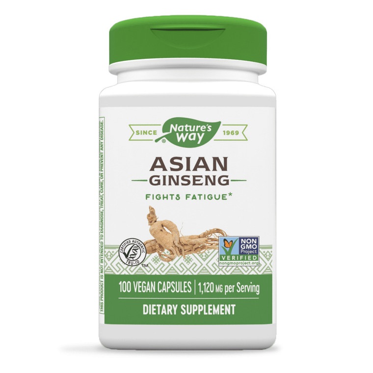 Natures Way Asian Ginseng Root 560 Mg Capsules, Premium Herbal - 100 Ea