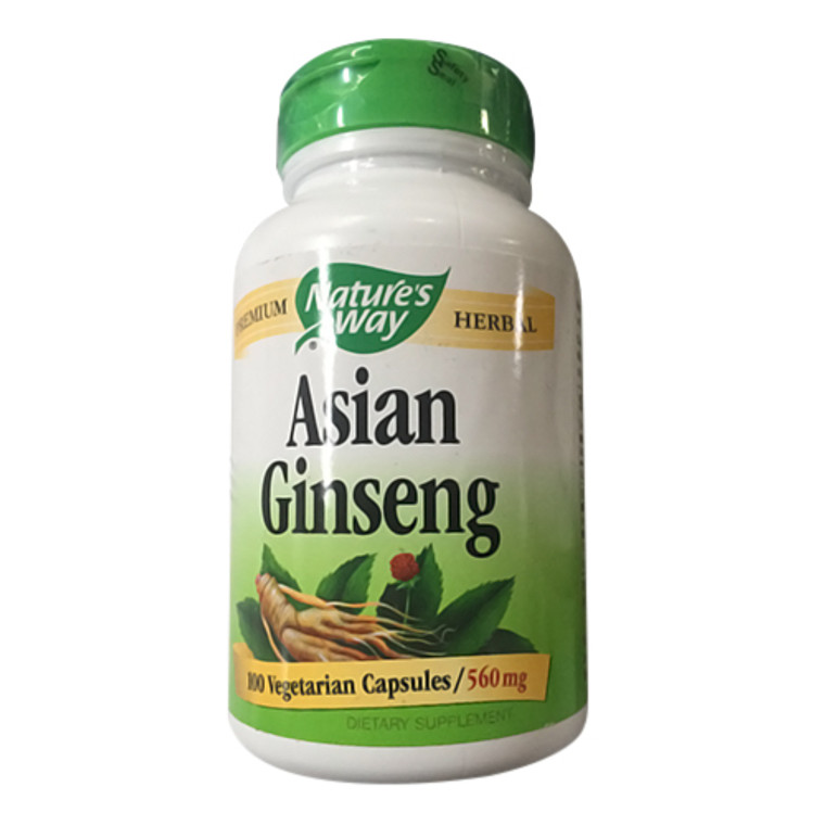 Natures Way Asian Ginseng Root 560 Mg Capsules, Premium Herbal - 100 Ea