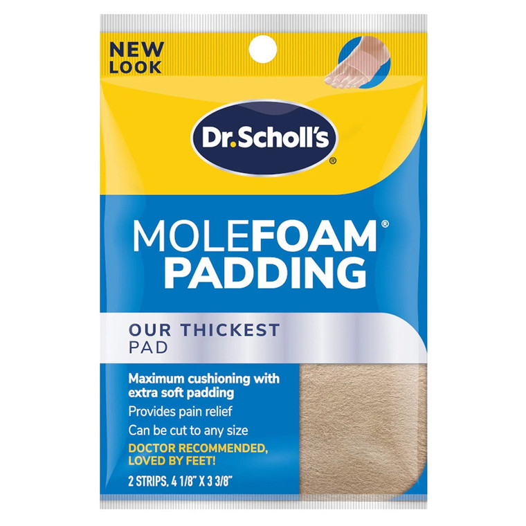 Dr Scholls Molefoam Padding Strips for Pain Relief Maximum Cushioning with Extra Soft Padding Strips 2Ea