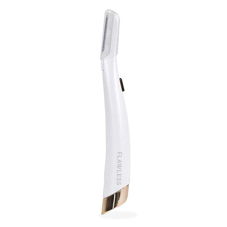 Finishing Touch Flawless Dermaplane Glo Lighted Facial Exfoliator, White and Rose Gold, 1 Ea