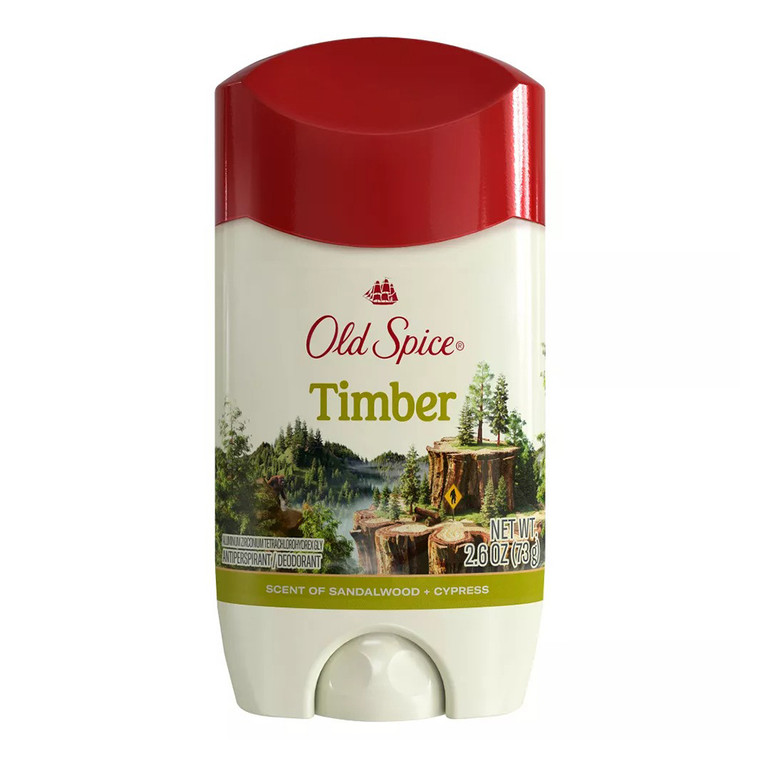 Old Spice Mens Timber with Sandalwood Antiperspirant and Deodorant Sweat and Odor Protection 2.6Oz (73g)