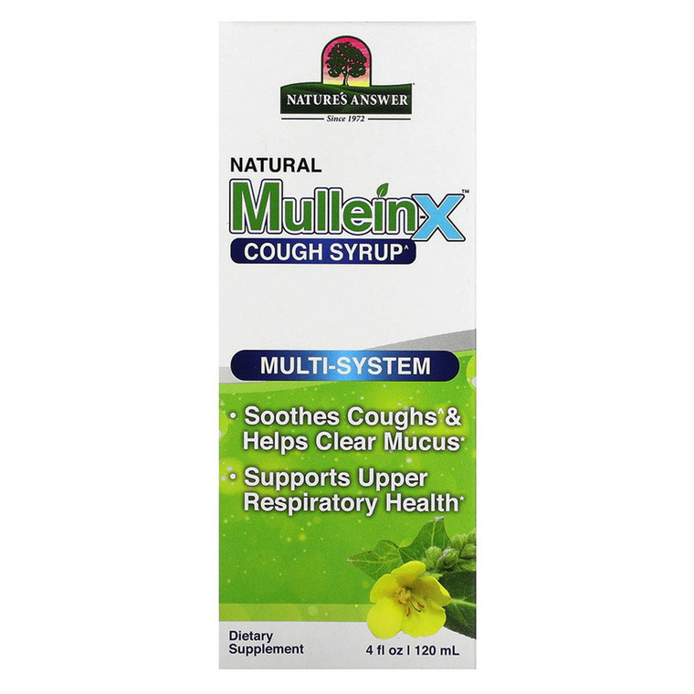 Natures Answer Mullein X Multi System Cough Syrup Supports Respiratory Function 4Oz (120ml)