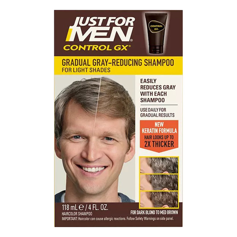 Just For Men Control GX Gradual Gray Reducing Shampoo for Light Shades 4Oz (118ml)