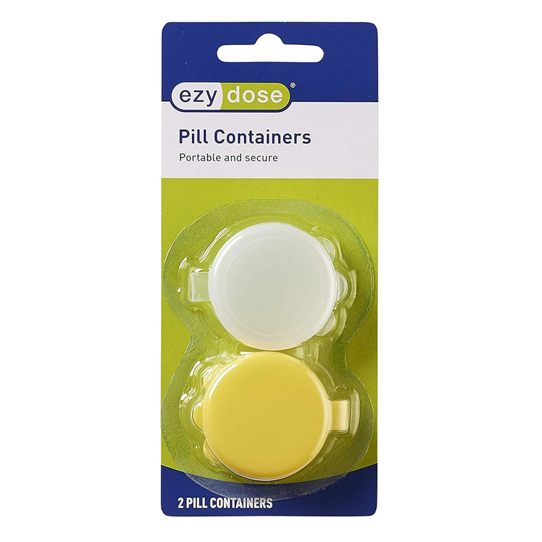 Ezy Dose Daily Round Pill Containers Portable and Secure 2Ea