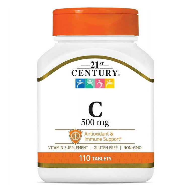21st Century Vitamin C 500 Mg Supplement Tablets for Immune Support, 110 Ea