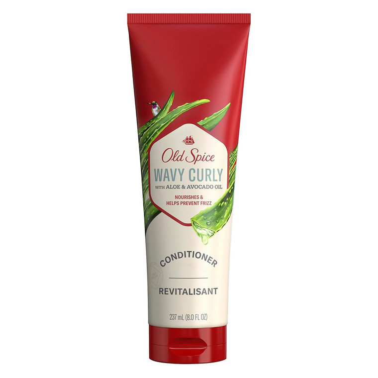 Old Spice Wavy Curly Hair Conditioner with Aloe and Avocado Oil Nourishes and Prevent Frizz 8Oz (237ml)