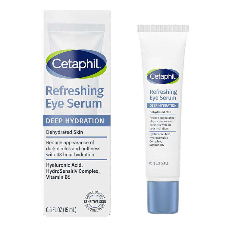 Cetaphil Deep Hydration Refreshing Eye Serum Reduces Dark Circles and Puffiness for Dehydrated Skin 0.5Oz (15ml)