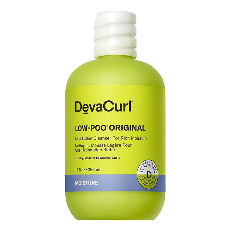 DevaCurl Low Poo Original Mild Lather Cleanser for All Curl Hair Types Gentle Cleansing Formula 12Oz (355ml)