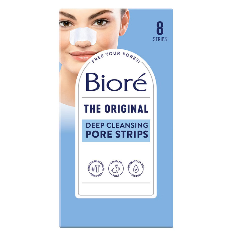 Biore Deep Cleansing Pore Strips Original, Blackhead Remover Strips, 8 Ea