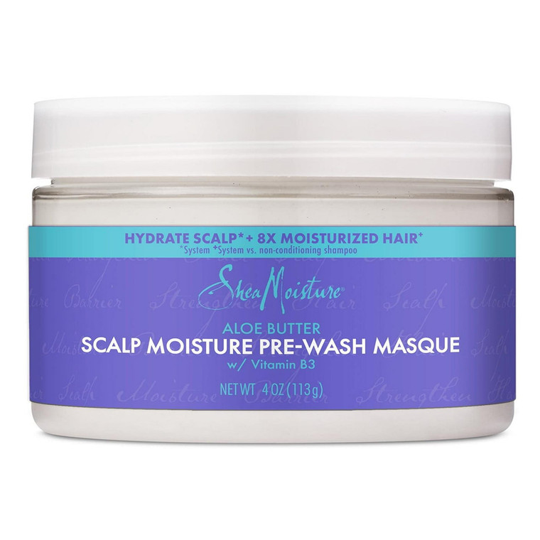 Shea Moisture Scalp Moisture Pre Wash Hair Mask with Vitamin B3 and Aloe Butter, 4 Oz