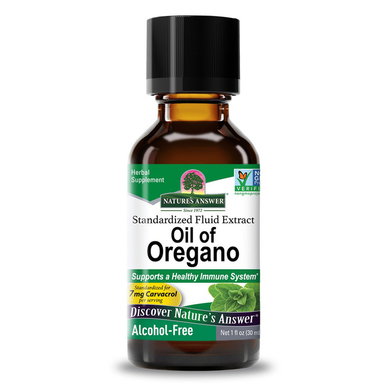 Natures Answer Oil Of Oregano Leaf Fluid Extract Alcohol Free Supports Digestive Health 1Oz (30ml)