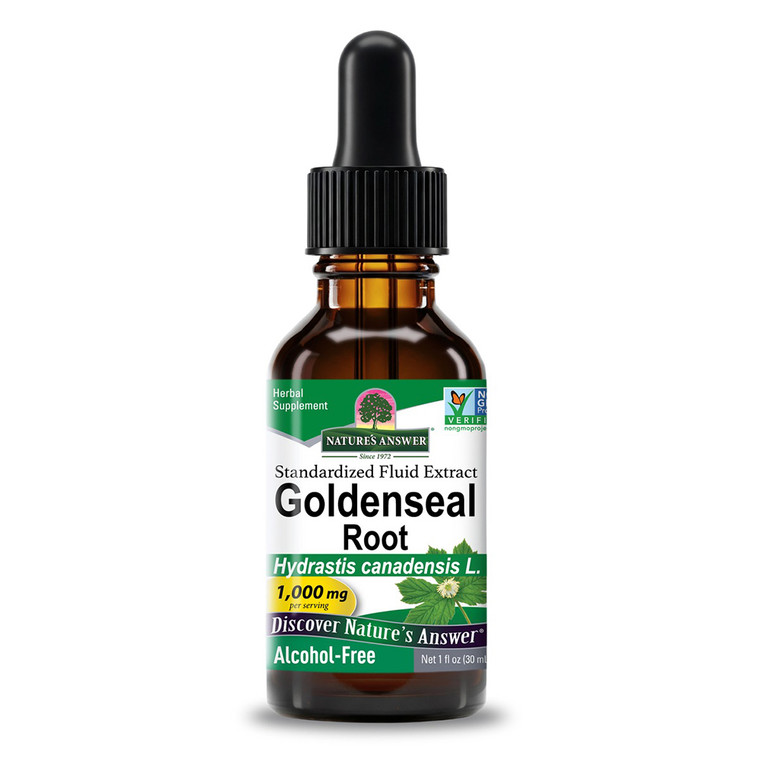 Natures Answer Goldenseal Root Herbal Extract Alcohol Free Supports Digestive and Respiratory Health 1Oz (30ml)