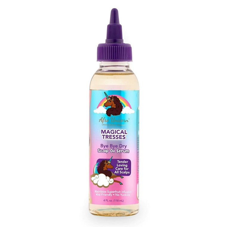 Afro Unicorn Magical Tresses Bye Bye Dry Scalp Oil Serum Antioxidant Blend for Scalp Hydration 4Oz (118ml)