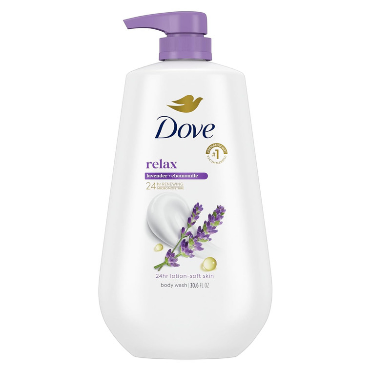 Dove Relaxing Body Wash Lavender Oil and Chamomile Moisturizes and Calms Skin 30.6Oz (905ml)