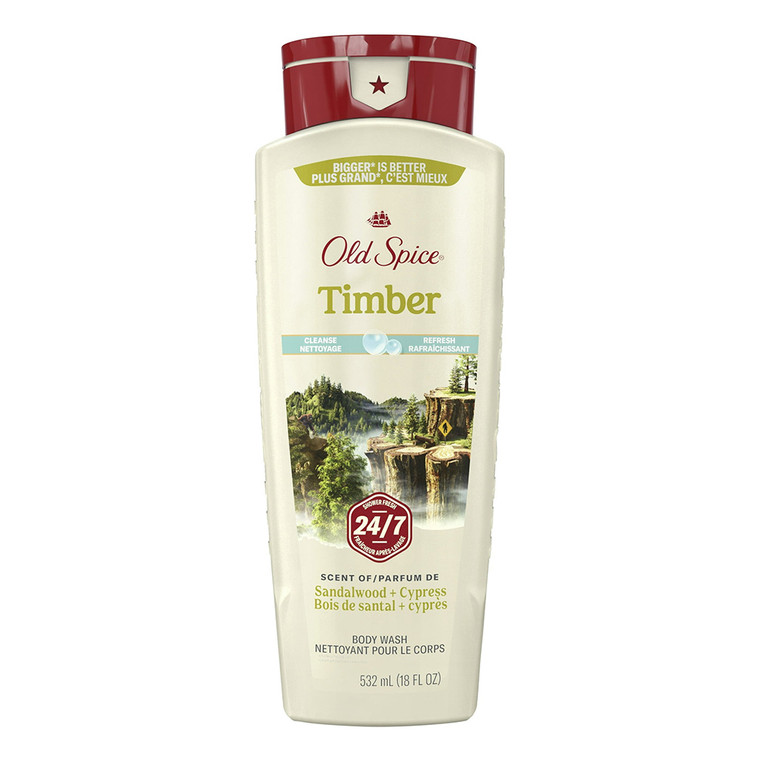 Old Spice Mens Body Wash for Men Timber with Sandalwood 18Oz (532ml)