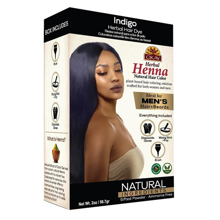 Okay Pure Naturals Indigo Herbal Henna Natural Hair Color Ammonia Free 2Oz (56.7g)