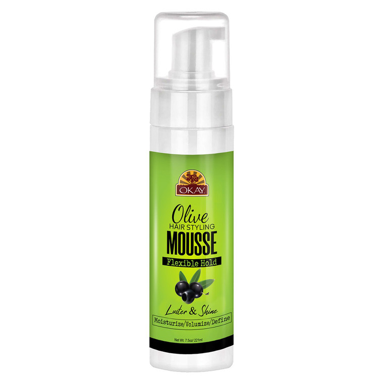 Okay Mousse Olive Luster and Shine with Flexible Hold 7.5Oz (221ml)