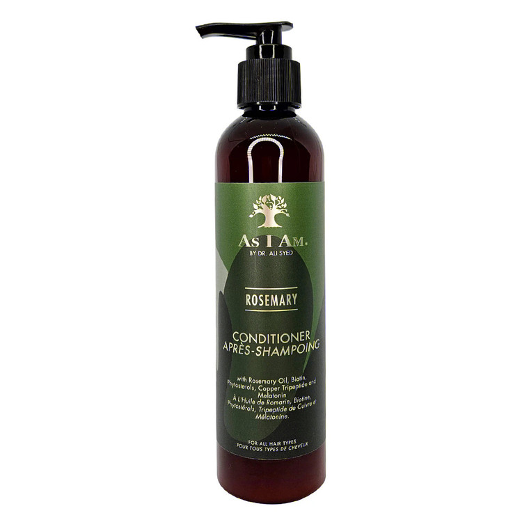 As I Am Strengthens Moisturizes Detangles Promotes Growth Rosemary Conditioner for All Hair Types 8Oz (237ml)