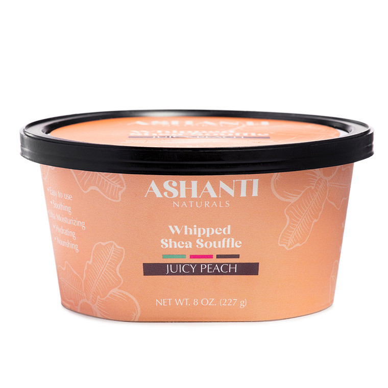 Ashanti Naturals Whipped Shea Souffle Juicy Peach Rich and Creamy Moisturize Protect All Types of Skin 8Oz (227g)