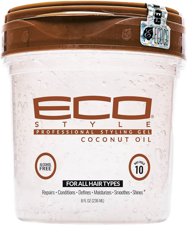 Eco Style Coconut Oil Hair Styling Gel, Max Hold, 8 Oz