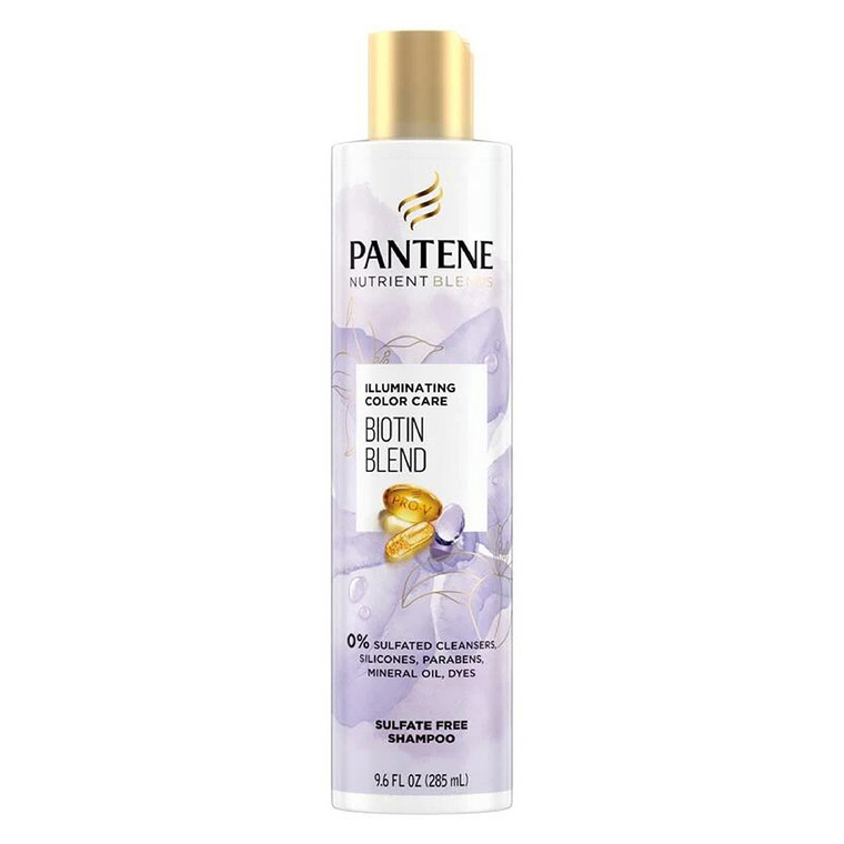 Pantene Illuminating Biotin Blend Shampoo Nourishing Color Safe 9.6Oz (285ml)
