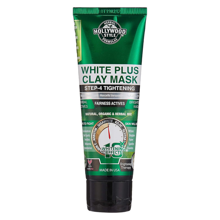 Hollywood Style White Plus Step 4 Tightening Clay Face Mask Deep Cleanses and Removes Oil 3.2Oz (100ml)