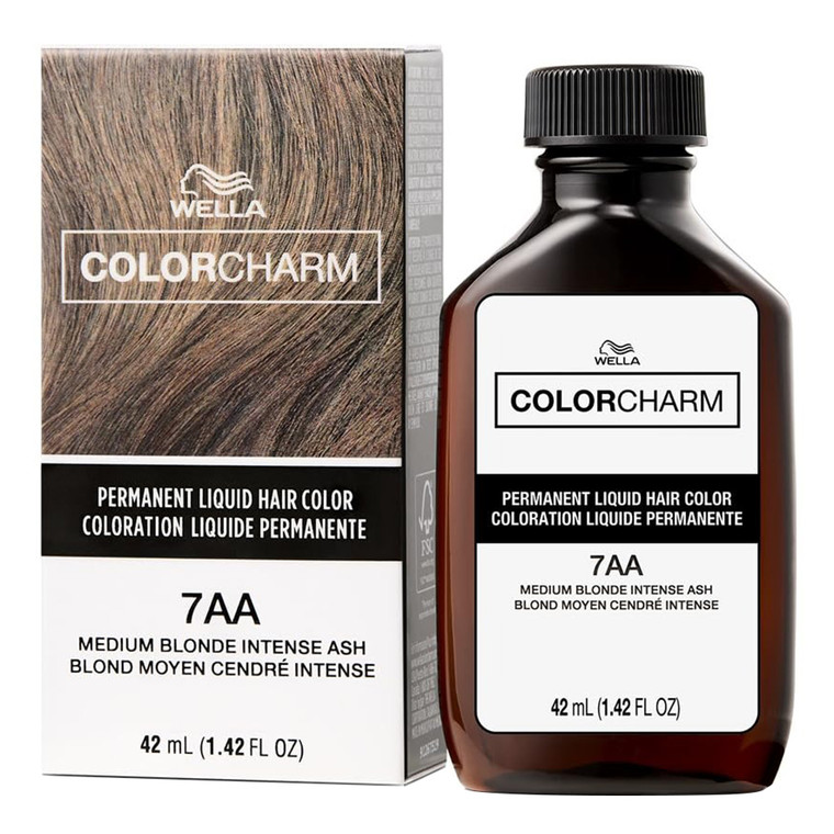 Wella Color Charm Permanent Liquid Haircolor 7AA Medium Blonde Intense Ash 1.42Oz (42ml)