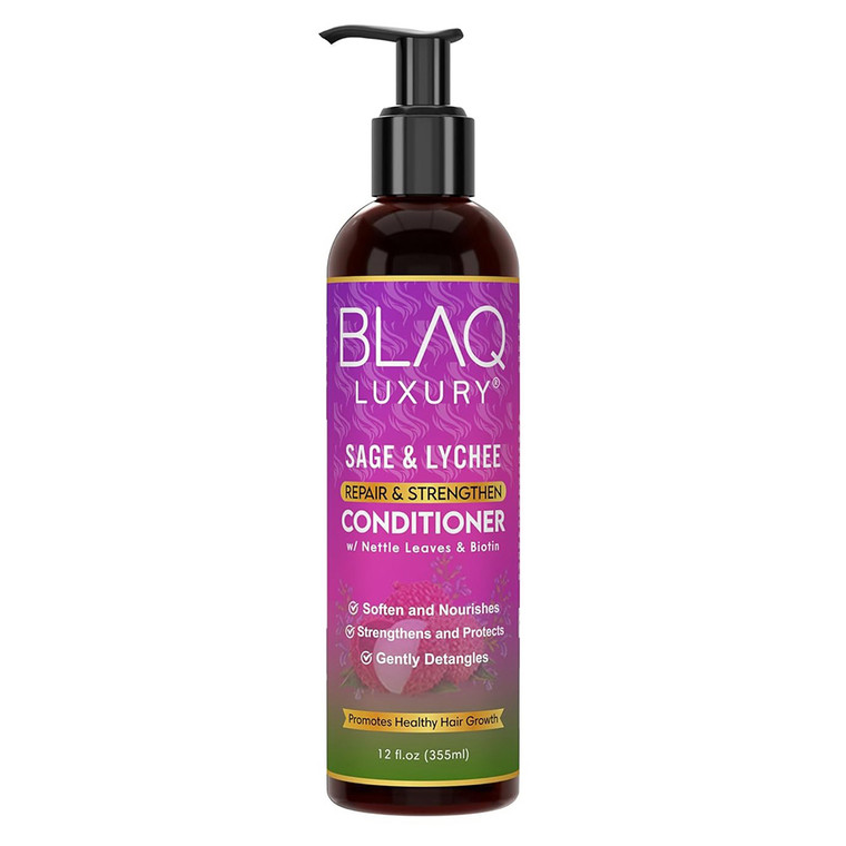 Blaq Luxury Sage and Lychee Nourishing Hair Conditioner Hydrating and Strengthening Formula 12Oz (355ml)