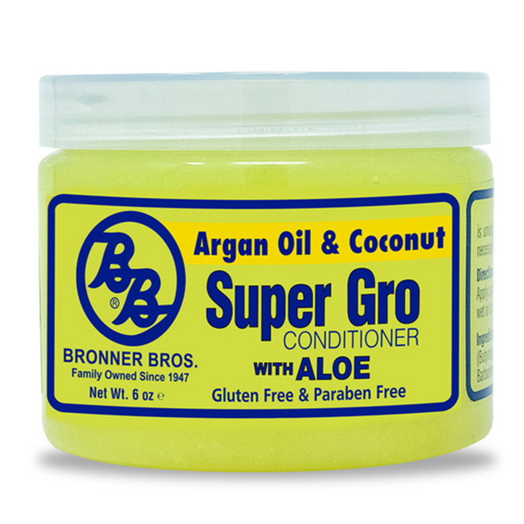 Bronner Brothers Care Super Grow Conditioner with Aloe Argan and Coconut for Healthier Hair 6Oz (170ml)