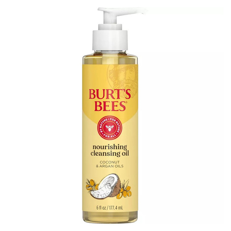 Burts Bees Facial Cleansing Oil with Coconut and Argan Oil for Nourished Glowing Skin 6Oz (177.4ml)