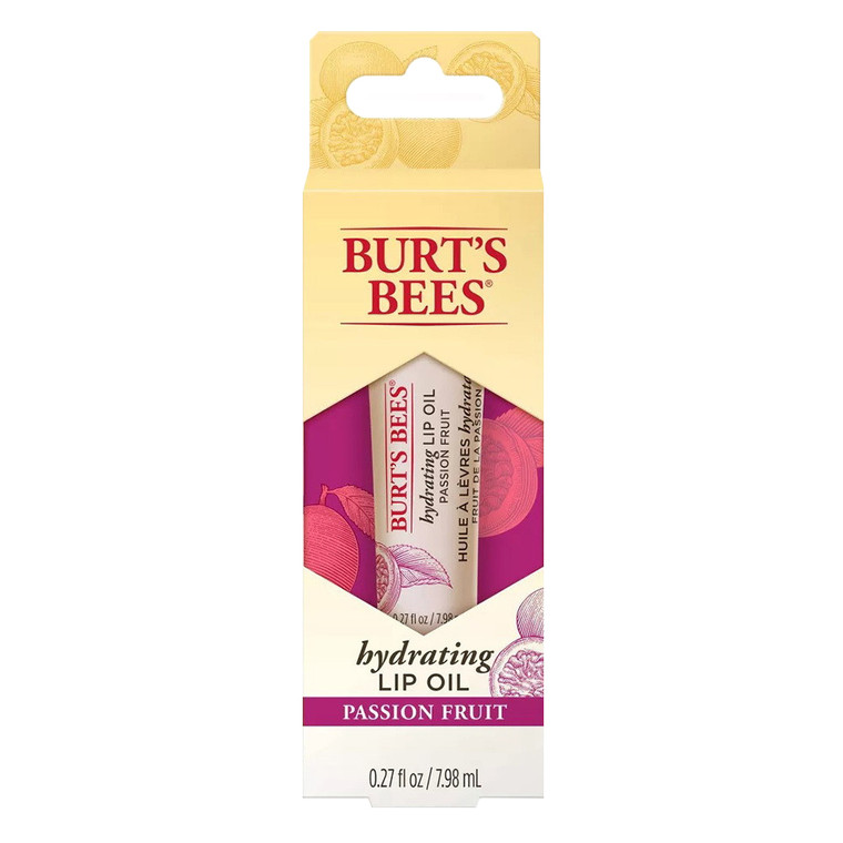 Burts Bees Hydrating Lip Oil with Passion Fruit Oil Infused Moisture Therapy Reduces Fine Lines and Wrinkles 0.27Oz (7.98ml)