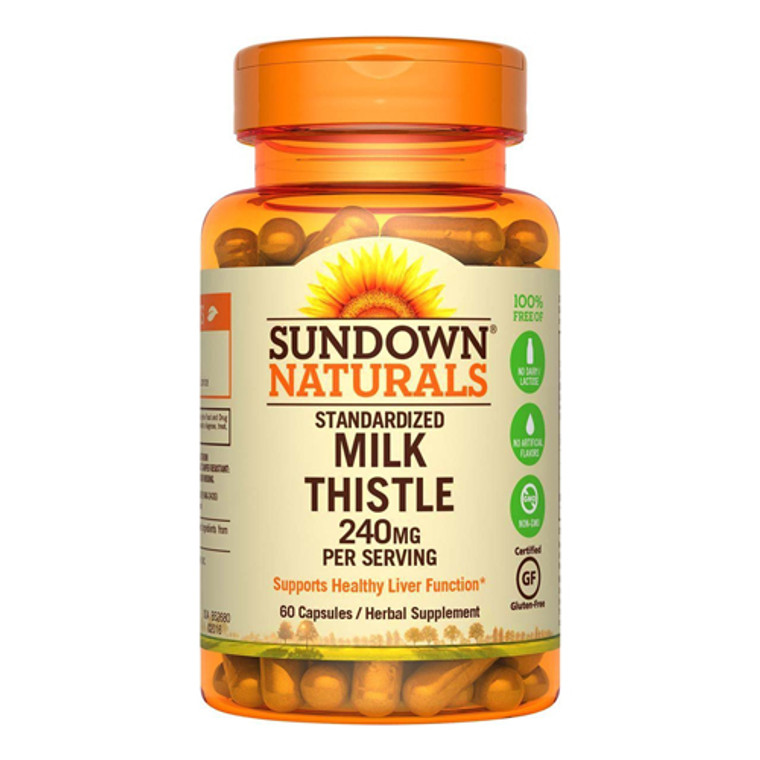 Sundown Naturals Milk Thistle 240 Mg Capsules, Herbal Supplement - 60 Ea