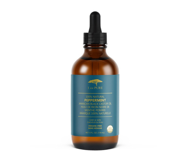 I Am Pure Natural Jamaican Black Castor Oil Peppermint Nourishing Hair Scalp and Skin 4Oz (118ml)