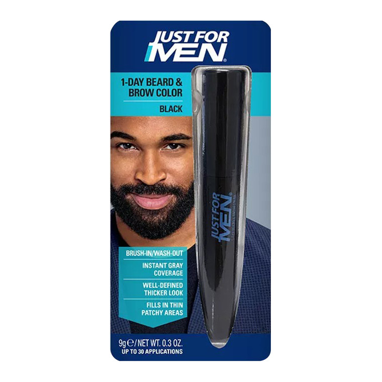 Just For Men 1 Day Beard and Brow Color Black Instant Gray Coverage 1Ea