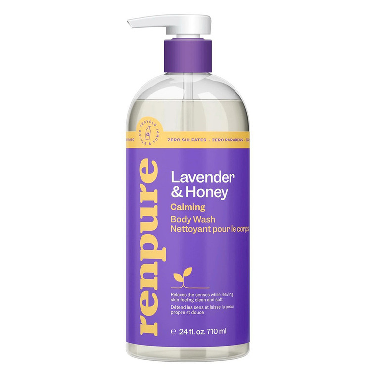 Renpure Lavender and Honey Body Wash with Pump 24Oz (710ml)