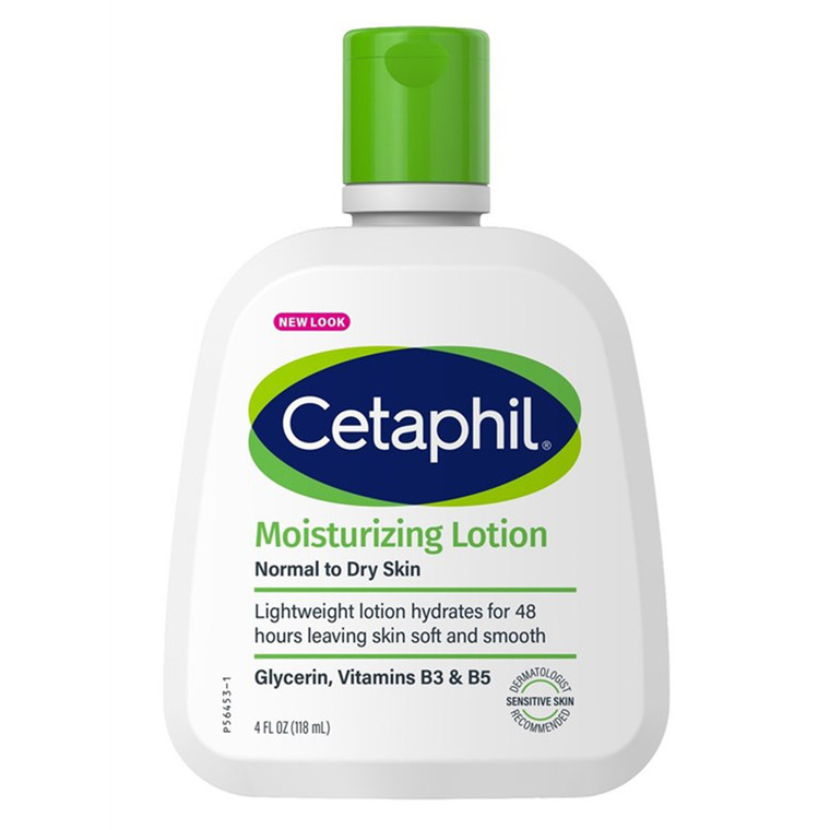 Cetaphil Moisturizing Lotion with Vitamins B3 and B5 Leaving Soft and Smooth Normal to Dry Skin 4Oz (118ml)