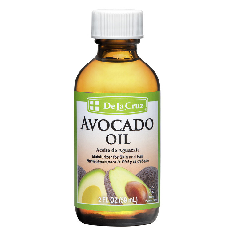 De La Cruz 100 Percent Pure Expeller Pressed Avocado Oil Moisturizer for Skin and Hair 2Oz (59ml)