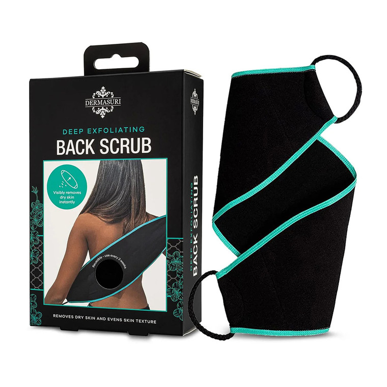 Dermasuri Deep Exfoliating Back Scrub Removes Dry Skin and Evens Skin Texture 1Ea