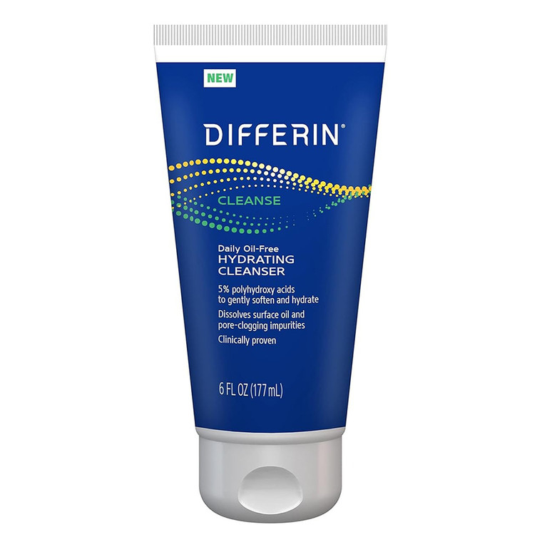 Differin Hydrating Facial Cleanser Oil Free Cleansing Hydrating 6Oz (177ml)
