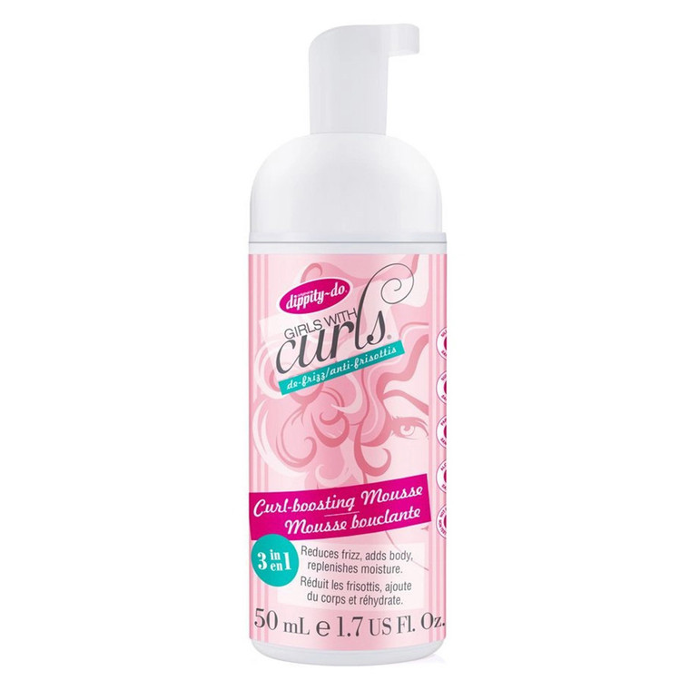 Dippity Do Girls with Curls Travel Curl Boosting 3-in-1 Hair Mousse Volumizing Curl-Enhancing 1.7Oz (50ml)